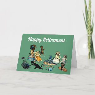 Tarjeta de jardinería para jubilación feliz