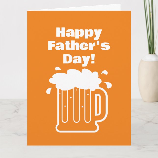 Tarjeta de jarra de cerveza del Día del Padre feli (Anverso)