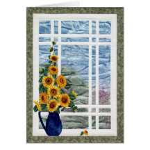 Tarjeta de jarra de girasol