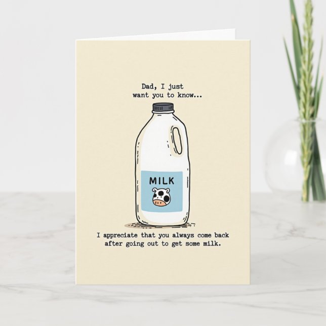 Tarjeta de jarra de leche del dulce día del padre (Anverso)