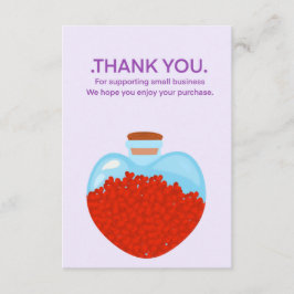 Tarjeta de jarra de vidrio para el corazón, gracia