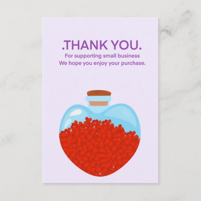 Tarjeta de jarra de vidrio para el corazón, gracia (Anverso)