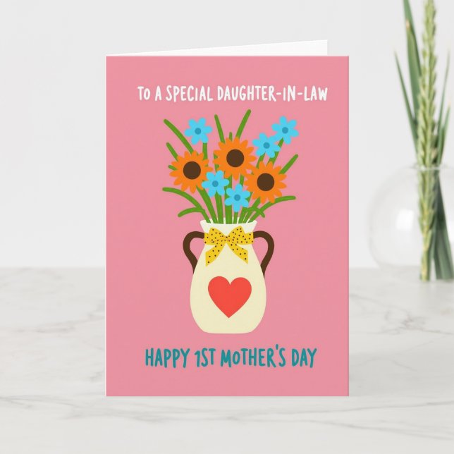 Tarjeta de jarra floral vibrante (Anverso)