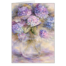Tarjeta de Jarrón Floral de Hortensia | Botánica d