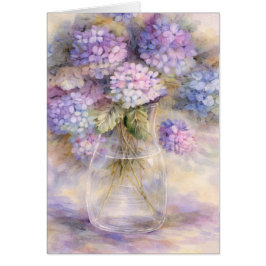 Tarjeta de Jarrón Floral de Hortensia | Botánica d