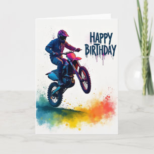 Tarjeta de jinete de acrobacias alegres