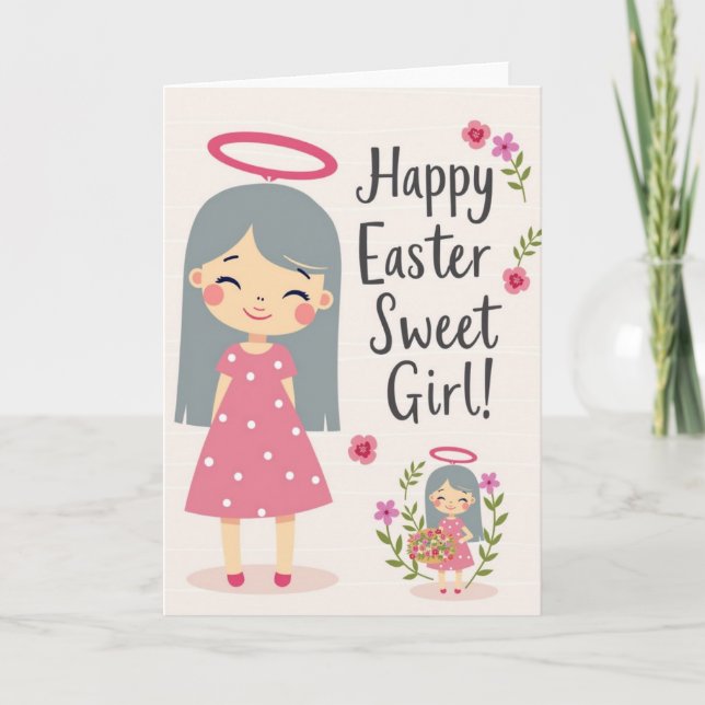 Tarjeta de Joven Feliz Primavera (Anverso)