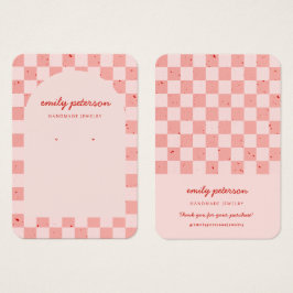 Tarjeta de joyas rojas rosadas de arco moderno