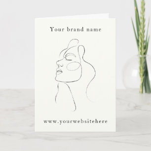 Tarjeta de joyería con rostro de niña abstracto pe