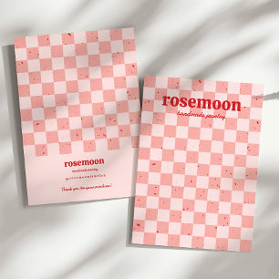 Tarjeta de joyería retro con control rojo