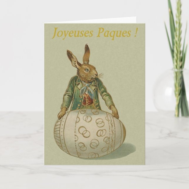 Tarjeta de Joyeuses Pâques pascua del francés del (Anverso)