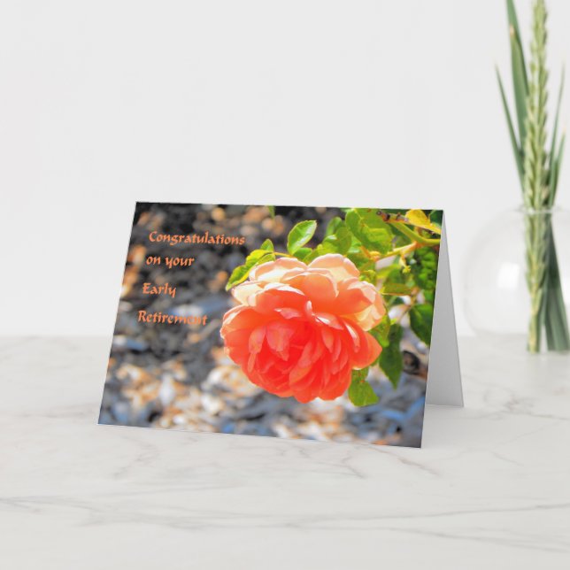 Tarjeta de jubilación anticipada con Rosa Naranja (Anverso)