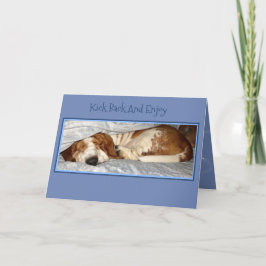 Tarjeta de Jubilación Cuta W/Hound Basset Durmient