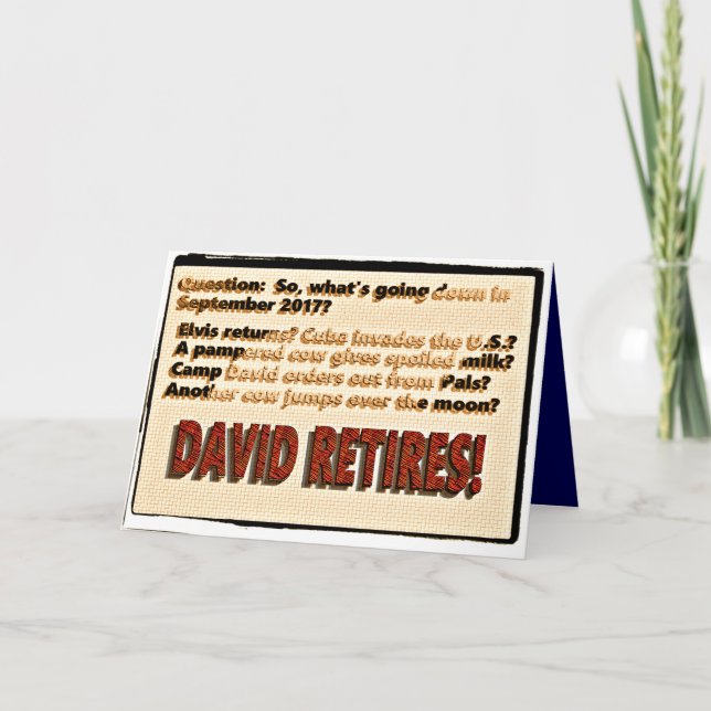 Tarjeta de jubilación de David (acabado semigloss) (Anverso)