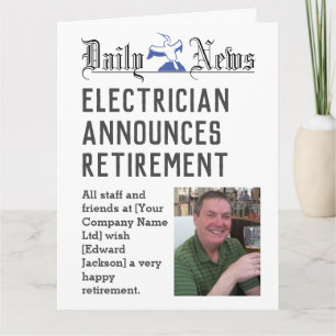 Tarjeta de Jubilación de Electricista para Persona