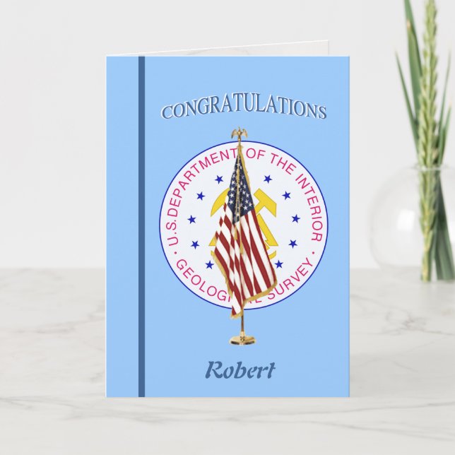 Tarjeta de Jubilación de Encuesta Geológica Estado (Anverso)