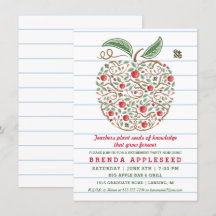 Tarjeta de jubilación de la manzana del maestro de