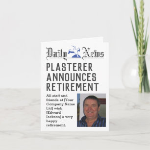 Tarjeta de Jubilación de Plasterer a Personalizar