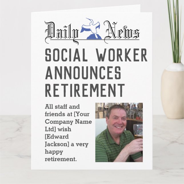 Tarjeta de jubilación de trabajador social para pe (Anverso)