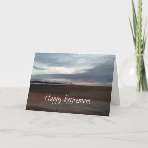 Tarjeta de jubilación del muelle junto al mar