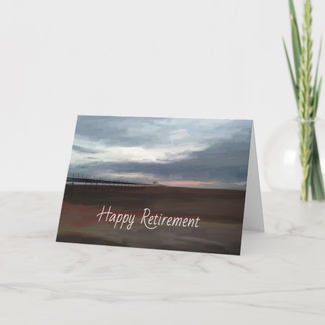 Tarjeta de jubilación del muelle junto al mar (Anverso)