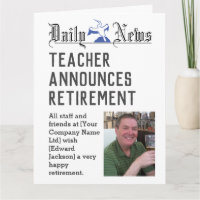 Tarjeta de jubilación del profesor para personaliz