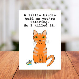 Tarjeta de jubilación divertida de gato pelirrojo