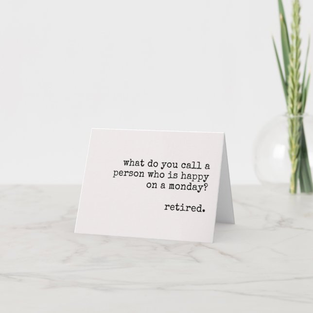 tarjeta de jubilación divertida, jubilación feliz, (Anverso)