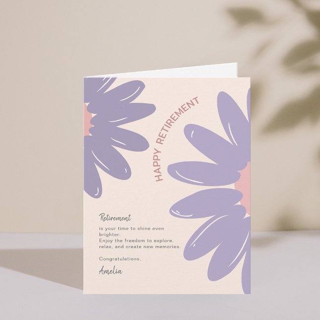 Tarjeta de jubilación feliz del empleado de las fl (Flower Employee Staff Happy Retirement Card)