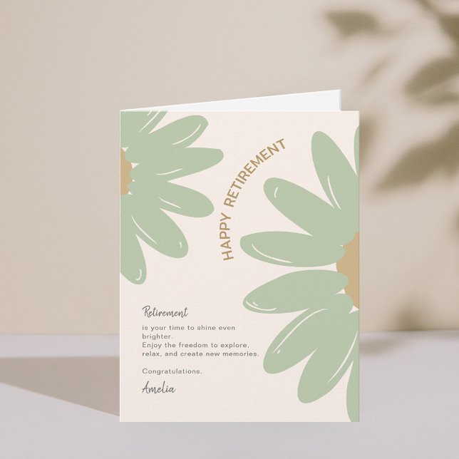 Tarjeta de jubilación feliz del empleado de las fl (Flower Employee Staff Happy Retirement Card)