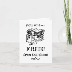 Tarjeta de Jubilación, Libre de Caos, Divertida, D