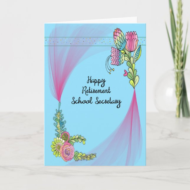 Tarjeta de Jubilación para el Secretario Escolar (Anverso)