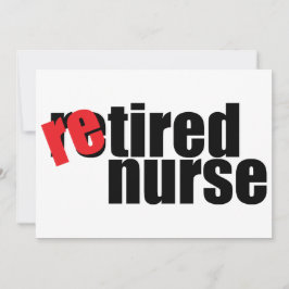 tarjeta de jubilación simple de enfermero en blanc
