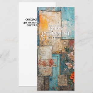Tarjeta de jubilación vintage con arte de collage