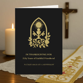 Tarjeta de Jubileo 50 del Sacerdote IHS, Llaves y 