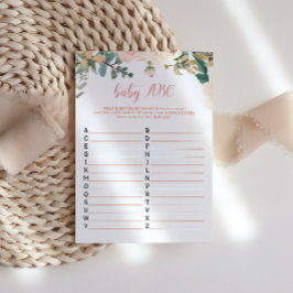 Tarjeta de juego ABC para bebé Baby Shower de otoñ
