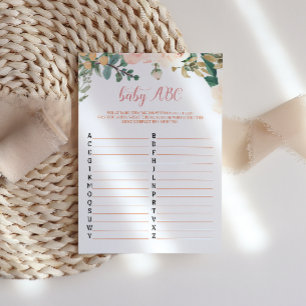 Tarjeta de juego ABC para bebé Baby Shower de otoñ