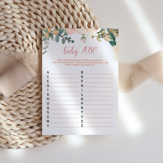 Tarjeta de juego ABC para bebé Baby Shower de otoñ (Subido por el creador)