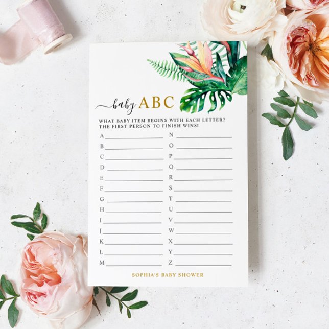 Tarjeta de juego ABC para el bebé de la ducha de v (Subido por el creador)