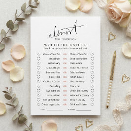 Tarjeta de juego Almost Mrs Would She Rather
