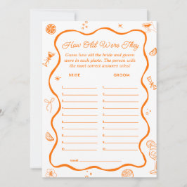 Tarjeta de juego Aperol Spritz Bridal Shower Adivi