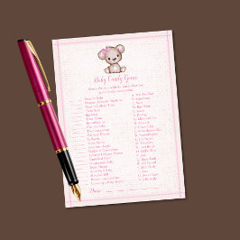 Tarjeta de juego Baby Candy Cute Brown Bear Chica