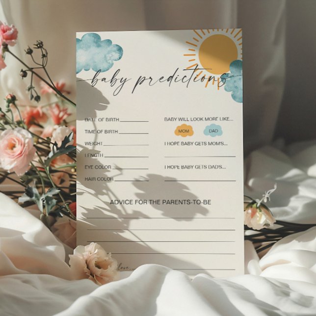Tarjeta de juego Baby Shower Baby Predictions (Subido por el creador)