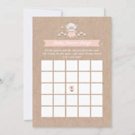 Tarjeta de juego Baby Shower Bingo Chica Lamb