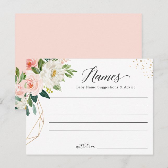 Tarjeta de juego Baby Shower Consejos de sugerenci (Anverso / Reverso)