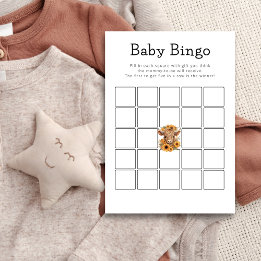 Tarjeta de juego Baby Shower de Bingo de vaca High