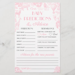 Tarjeta de juego Baby Shower de consejos y predicc