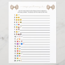 Tarjeta de juego Baby Shower de doble cara Boho Bo