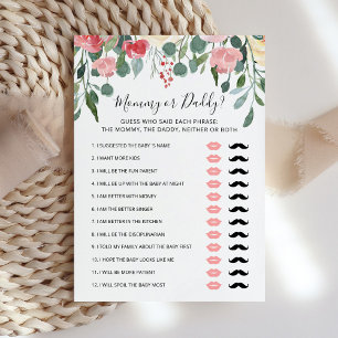 Tarjeta de juego Baby Shower de mamá o papá editab