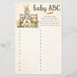 Tarjeta de juego Baby Shower de Peter The Rabbit